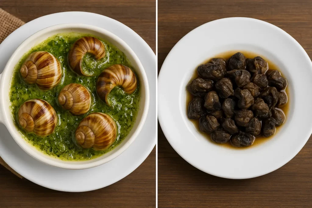 Comparaison entre escargots frais maison et escargots en conserve