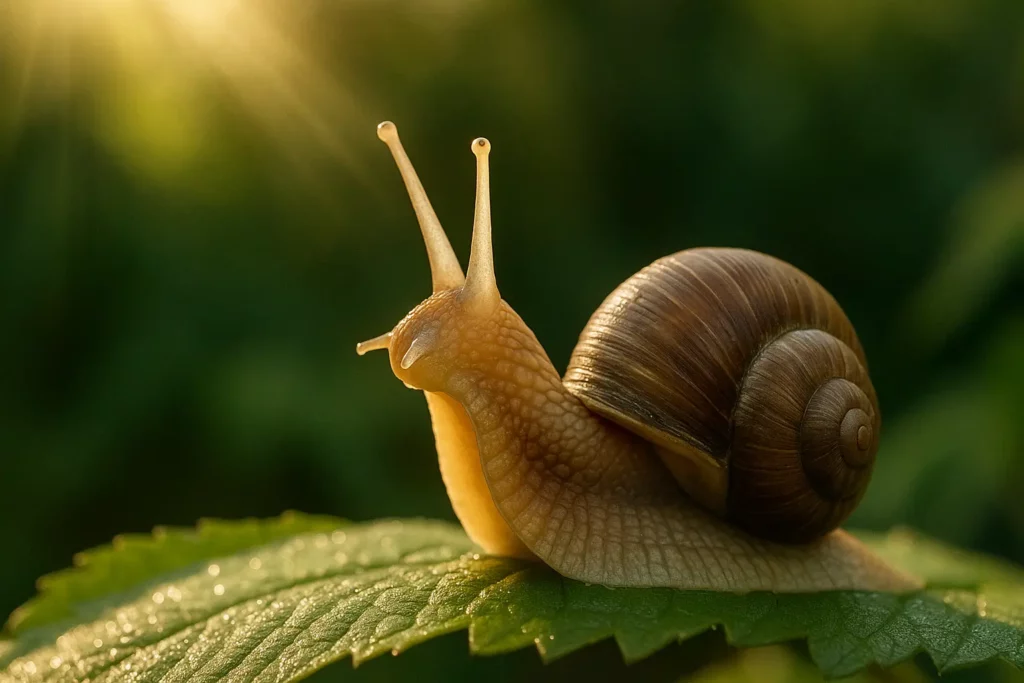 escargot qui détecte la lumière